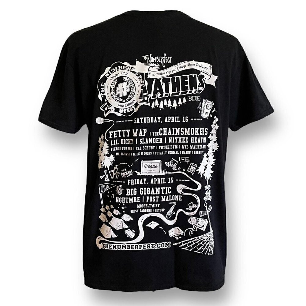 The Numberfest Music Festival Mens Tshirt XL Black White Graphic Tee Athens Ohio